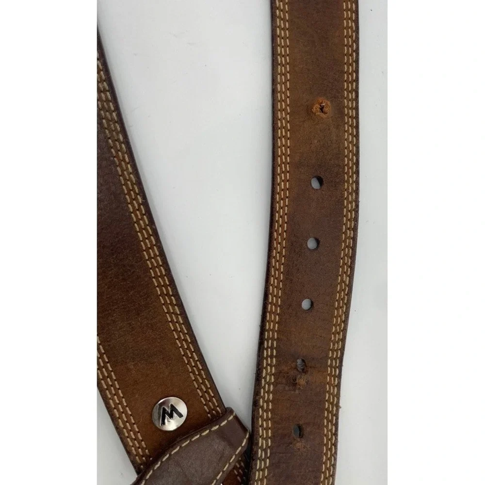 Wrangler Brown Leather Belt Men 44‎ Western 1.5
